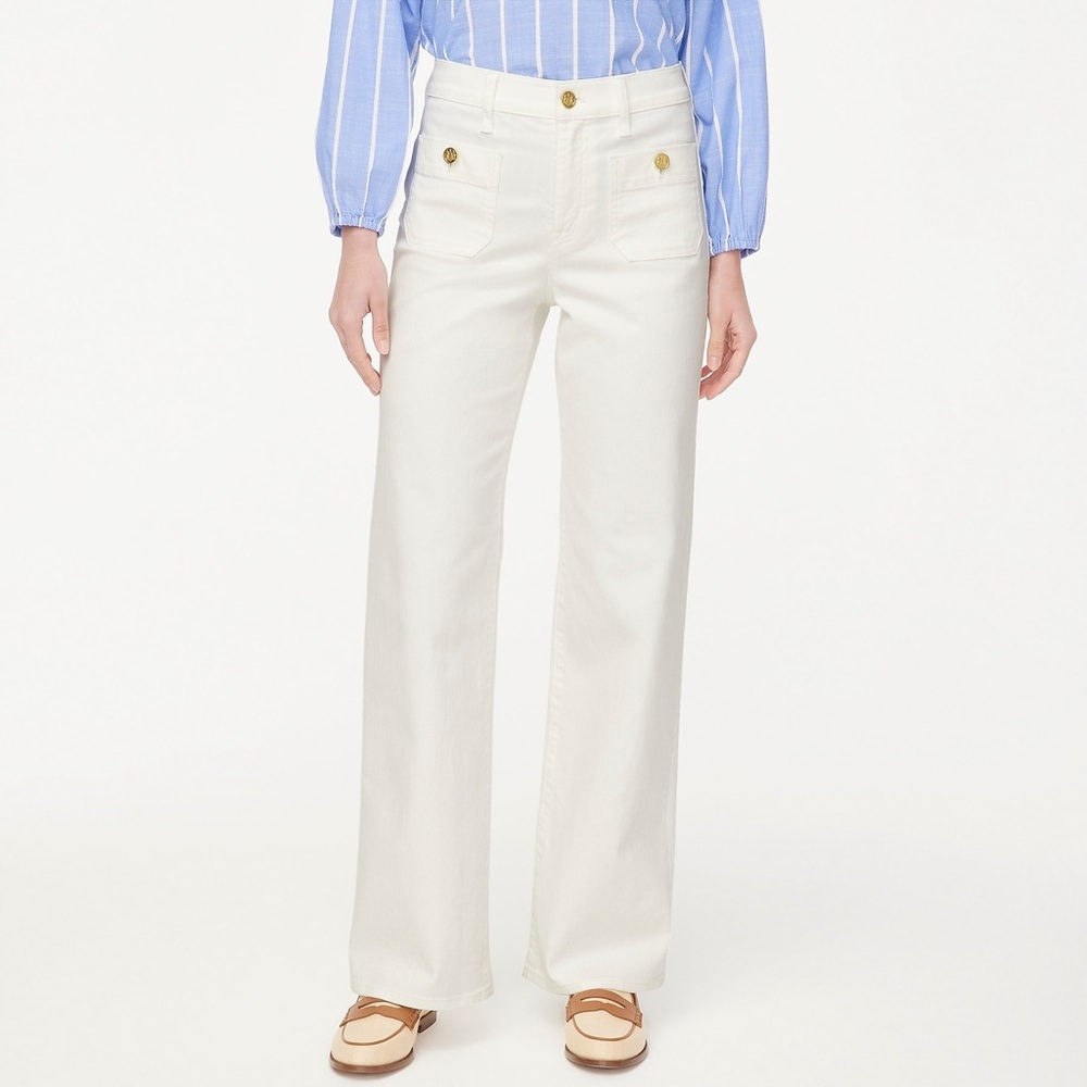 J. Crew Factory White Flare & Wide Leg Jeans 30P